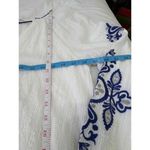 Honey Punch White Embroidered Long Sleeves Tassel Tie Tunic Dress Large Photo 3