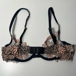 Victoria's Secret Victoria’s Secret Leopard Unlined Low Cut Floral Embroidered Mesh Demi Bra Photo 6