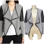 Generation Love Aston Bonded Faux-Leather Boucle Cardigan Blazer Size S Photo 1