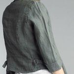 Tempo Paris Short Linen Jacket Style 192H Size Small Olive Green Lagenlook Italy Photo 1