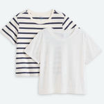 Market & Spruce  2 Pack Tanner Boxy Cotton Blend Tee Beige Medium NWT Photo 0