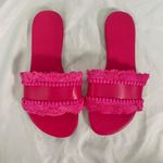 Boho Coquette Tassel Bright Pink Slide Sandals EU 39 US 8.5 Photo 6