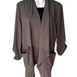 Garnet Hill Drape Front Lightweight Drawstring Jacket, Sz L Photo 0