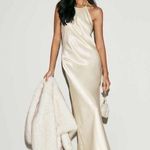 Reformation NWT Jeany White Silk Maxi backless dress size XL Fior de Latte cream Photo 0