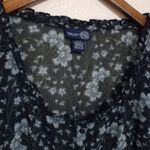 Venezia Jeans 22/24 Button Front Cutwork Blue Floral Top Plus Photo 5