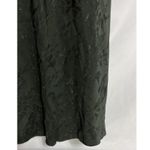 ZARA NWT dark hunter green satin embroidered floral print satin maxi slip dress Photo 9