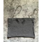 ZARA  Gray Ribbed Cropped Tank‎ Top Spaghetti Strap M Photo 1