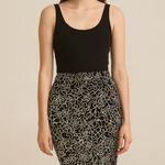 AQUA Monochrome Floral Pencil Skirt. Size-Small Photo 0