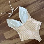 For Love & Lemons Bonnie Zip One Piece Checkered Bathing Suit Swimwear Sz. S Photo 3