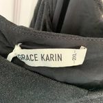 Grace Karin  women’s size 2XL plus size black shiny tank‎ top cross strap back Photo 3