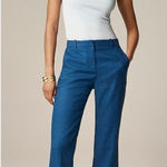J.Crew Kaya stretch linen blend in Cobalt Berry blue pants sz 2 Photo 0