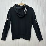 True Religion  Multi Logo Zip Up Hoodied Sweatshirt Jet Black Size S Photo 4