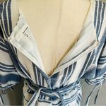 June & Hudson Tie Sleeve Striped Midi Dress, Blue/White, Size XL, NWOT Blue Photo 7