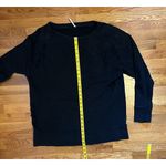 Free People Black Distressed Holes Cotton Boatneck Pullover Sweatshirt XS Small Photo 5
