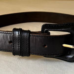 Vintage Black Leather Waist Belt Wide Buckle Casual Dress Classic‎ Boho 28 Photo 0