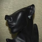 Sterling Silver Mini Hoop Huggies with Blue Stones Photo 5