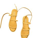 Olivia Miller NEW  Stud Textured Strappy Flat Sandal In Mustard Photo 1