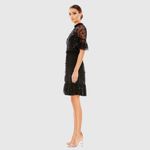 Mac Duggal 9143 Womens Black Embellished Illusion High Neck Mini Dress Photo 3