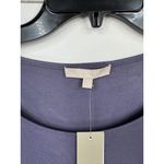 Joan Vass Dark Grey Purple Long Sleeve Top Size M Scoop Neck Shirt Thin Layering Photo 4