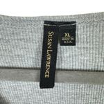 Susan Lawrence 100% Cotton Gray Ribbed Tank Black Gray Floral Detail Size XL Photo 4