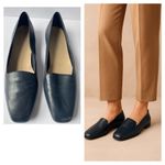 Enzo Angiolini Navy Leather Loafers 10N Women’s Made in Spain Minimalist Classic Photo 1