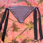 y2k striped pink & black ribbon tie side bikini bottoms Photo 0