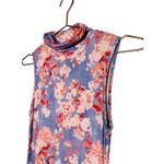 CAROLINE CONSTAS Blue Floral Mock Neck Sleeveless Trumpet Brigitta Gown Size M Size M Photo 9