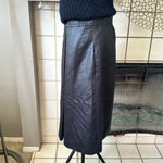 Tory Burch  size 6 black shimmer skirt midi pleated flattering Photo 5