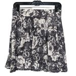 Urban Outfitters Women’s Medium Black White Floral Fit and Flare Mini Skirt Photo 2