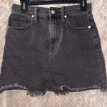 Madewell  women’s 100% cotton black denim raw hem high waisted skirt size 26 #750 Photo 0