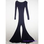 Free People NEW Lady Luck Jumpsuit knit wide leg pleated dark purple, XS Photo 11