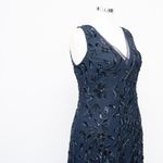 Adrianna Papell - Floral Leaf Beaded Ankle-Length Gown Photo 8