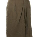 Calvin Klein Vintage Olive Green Brown Wool Wrap Pencil Skirt Size 14 L XL Photo 0