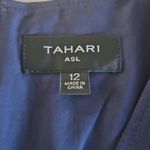 Tahari ASL Navy Blue Cap Sleeve Fit & Flare Dress Size 12 – Elegant V Photo 3