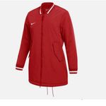 Nike NWT  Women's Jacket M Long Dugout Bench Red Zip DC9103-657 Softball Jacket Photo 6