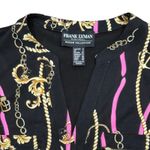 Frank Lyman Design Collect Womens Black Chain Print Sleeveless V Neck Top sz 6 Photo 2