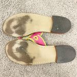 Jack Rogers  Jacks Flat Sandals 8 Fuchsia Pink And Lime Green Womens Preppy Boho Photo 2