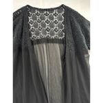 Women’s Black Lace Sheer Maxi Night Robe Sz S Photo 2