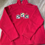 Breckenridge VTG  Christmas Snowman Quarter Zip Fleece Sweater Sweatshirt Red 1X Photo 0