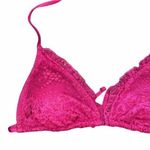 Mossimo Burgundy Crochet Halter Bikini Swim Top Women's Size Small Purple Photo 4