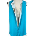 Cremieux Large Tunic Top Sleeveless Lined Rear Zipper Keyhole Neck Lightweight Blue Photo 5