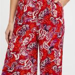Free People Red and White Wide-Leg Pants Photo 2