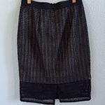 Ann Taylor Black Textured Pencil Skirt Lace Overlay 2 Photo 1