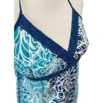Aeropostale  Dress Womens S Floral Crochet V Neck Halter Floral Summer Blue White Photo 2