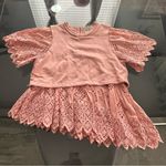 Sea New York Vienne Eyelet Asymmetric Hem Top, Peach Size M New w/o Tag $280 Photo 2