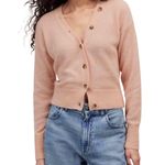 Madewell  Alpaca-Blend V-Neck Cardigan Size Small Heather Pale Blush Photo 7