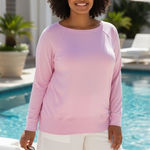 Nike  Dri-FIT Pink Long Sleeve Raglan Pullover Sweatshirt Workout Womens Medium # Photo 0