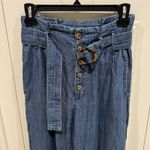 Abercrombie & Fitch Abercrombie & Finch Pants Wide Leg Chambray Belt Nautical Coastal Boho Photo 3