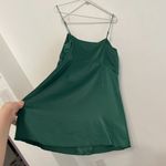 Urban Outfitters NEW NWT  Padova Satin Slip Dress Emerald Green Button Front Mini Photo 15
