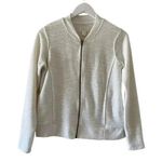 Caslon Nordstrom V-Neck Women’s White Front Zipper Long Sleeves SZ S #1251 Photo 0
